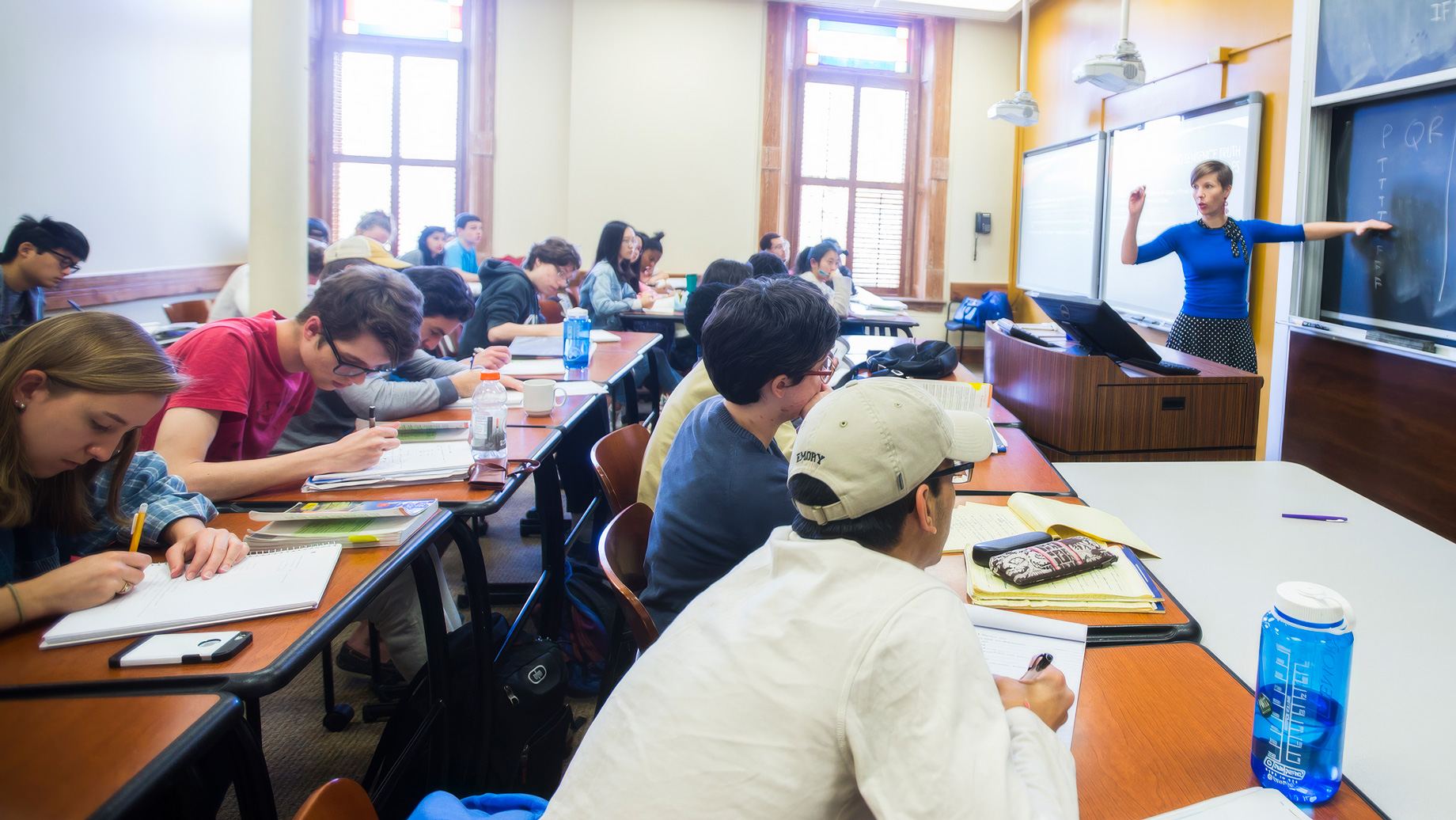 students and teacher in classroom