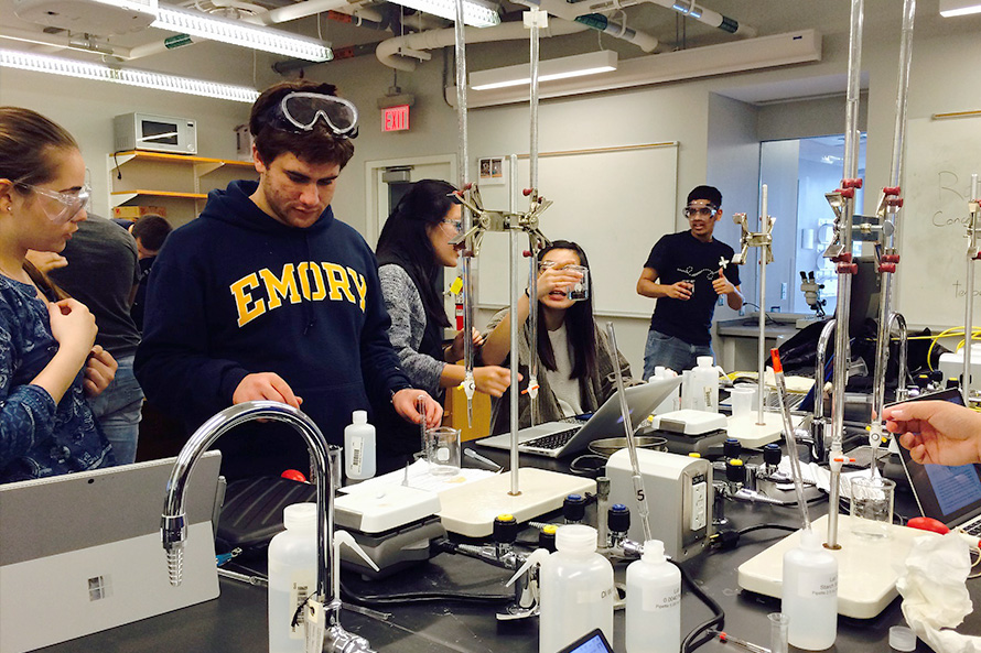 students in the chemistry lab