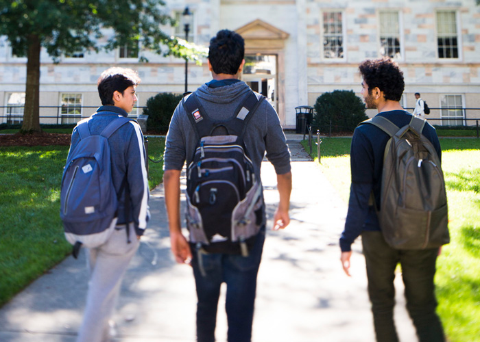 Students walking on campus