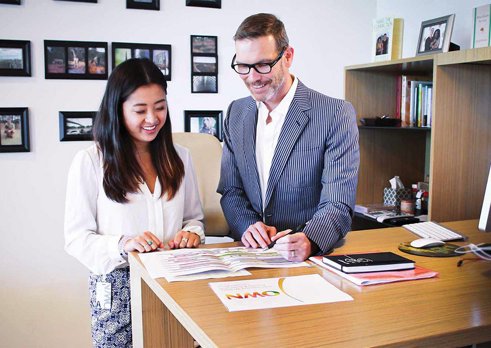 Oxford student at an internship