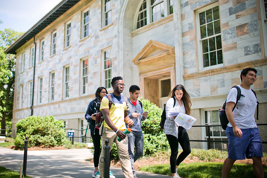 students walk on Oxford campus