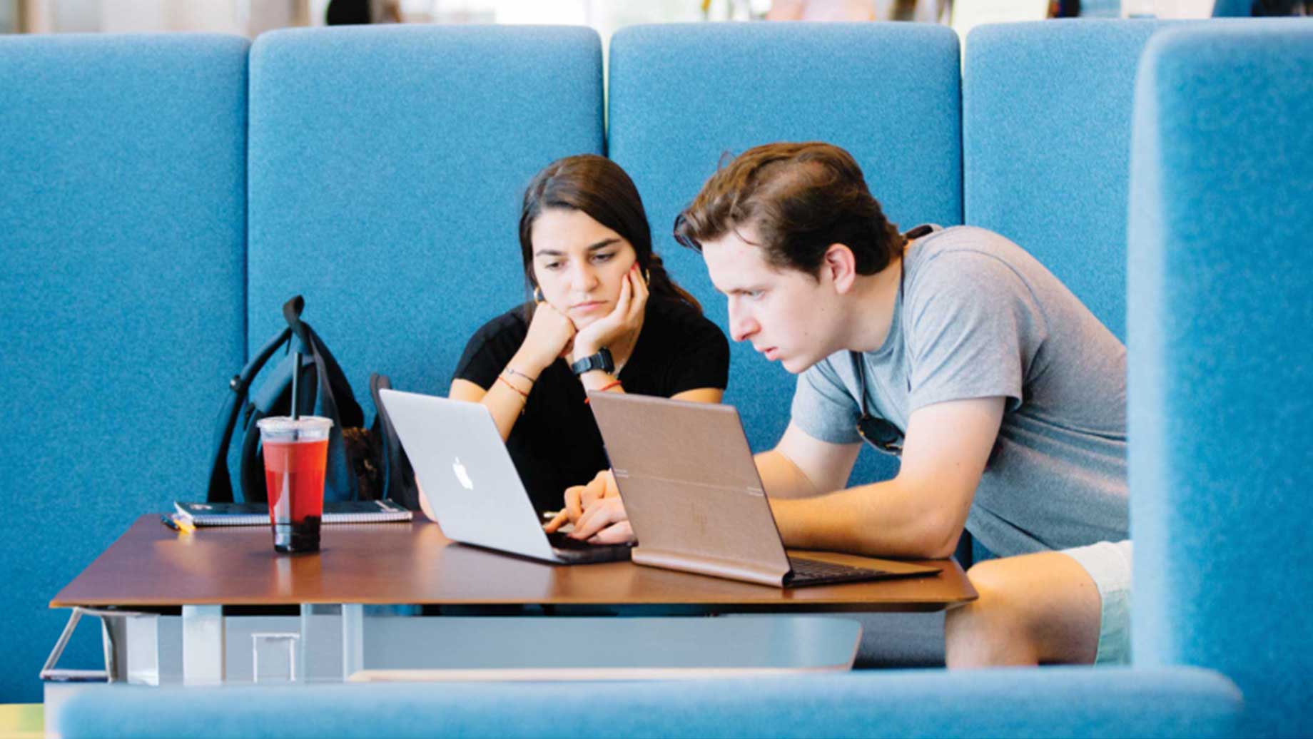 Emory students studying