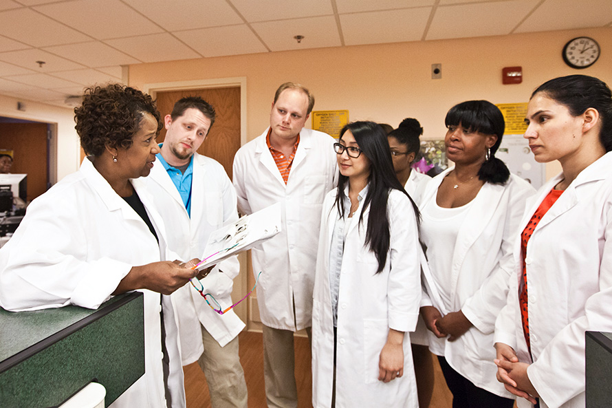 Medical students in their lab coats