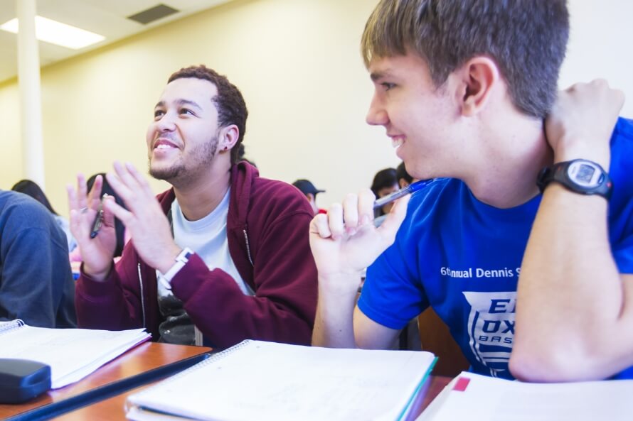 Students engaged in class