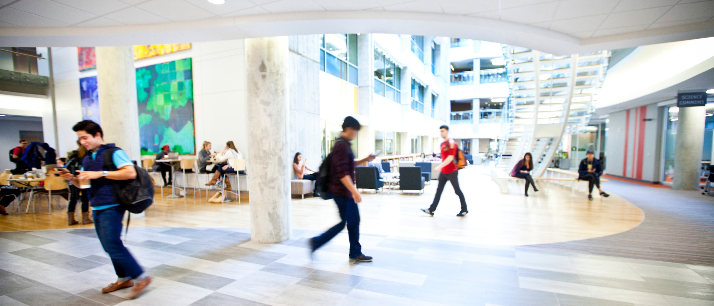 Students in Chemistry building